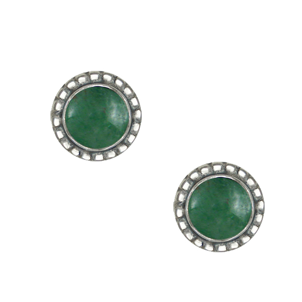 Sterling Silver Small Jade Post Stud Earrings
